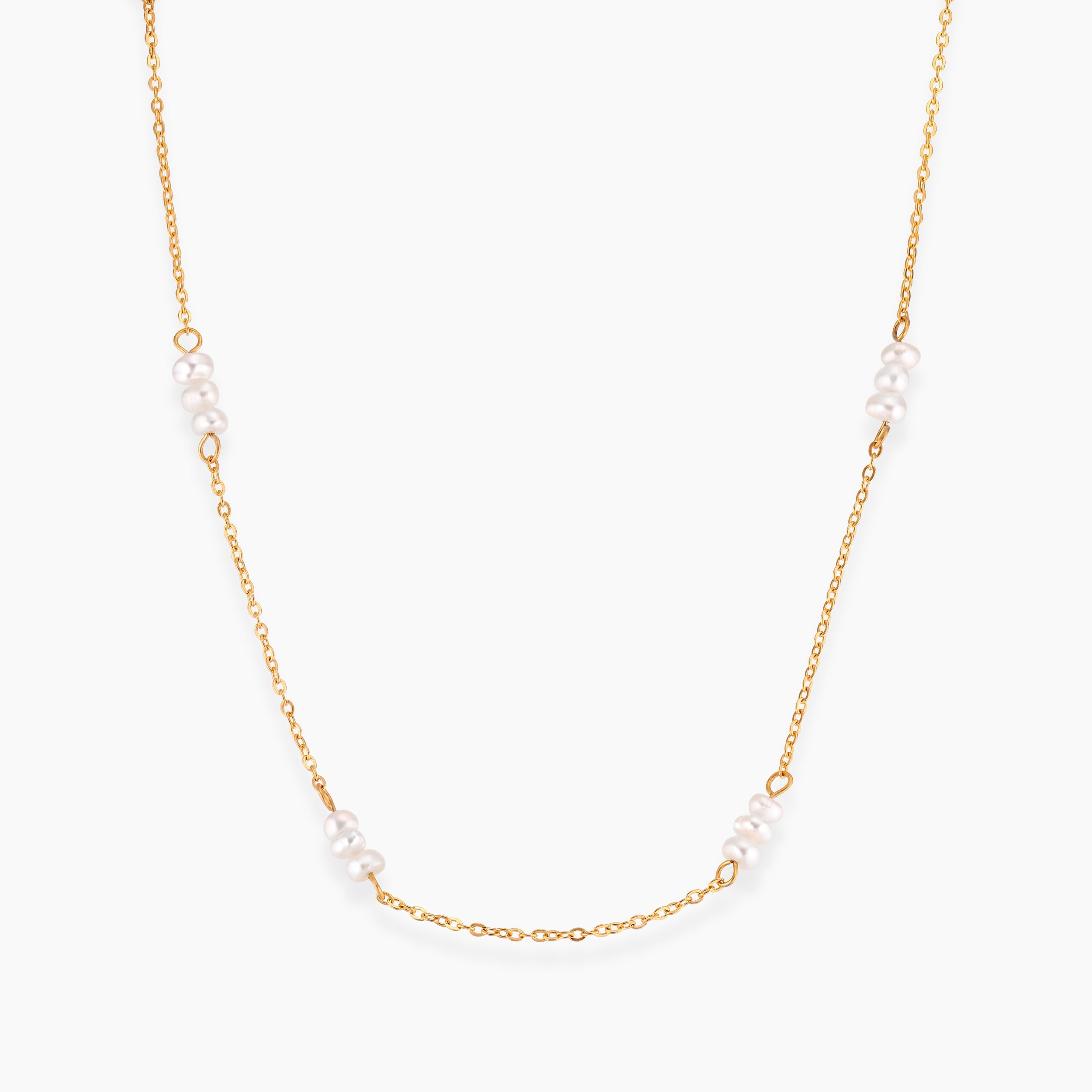 OCEAN KETTING MET 18 PARELS