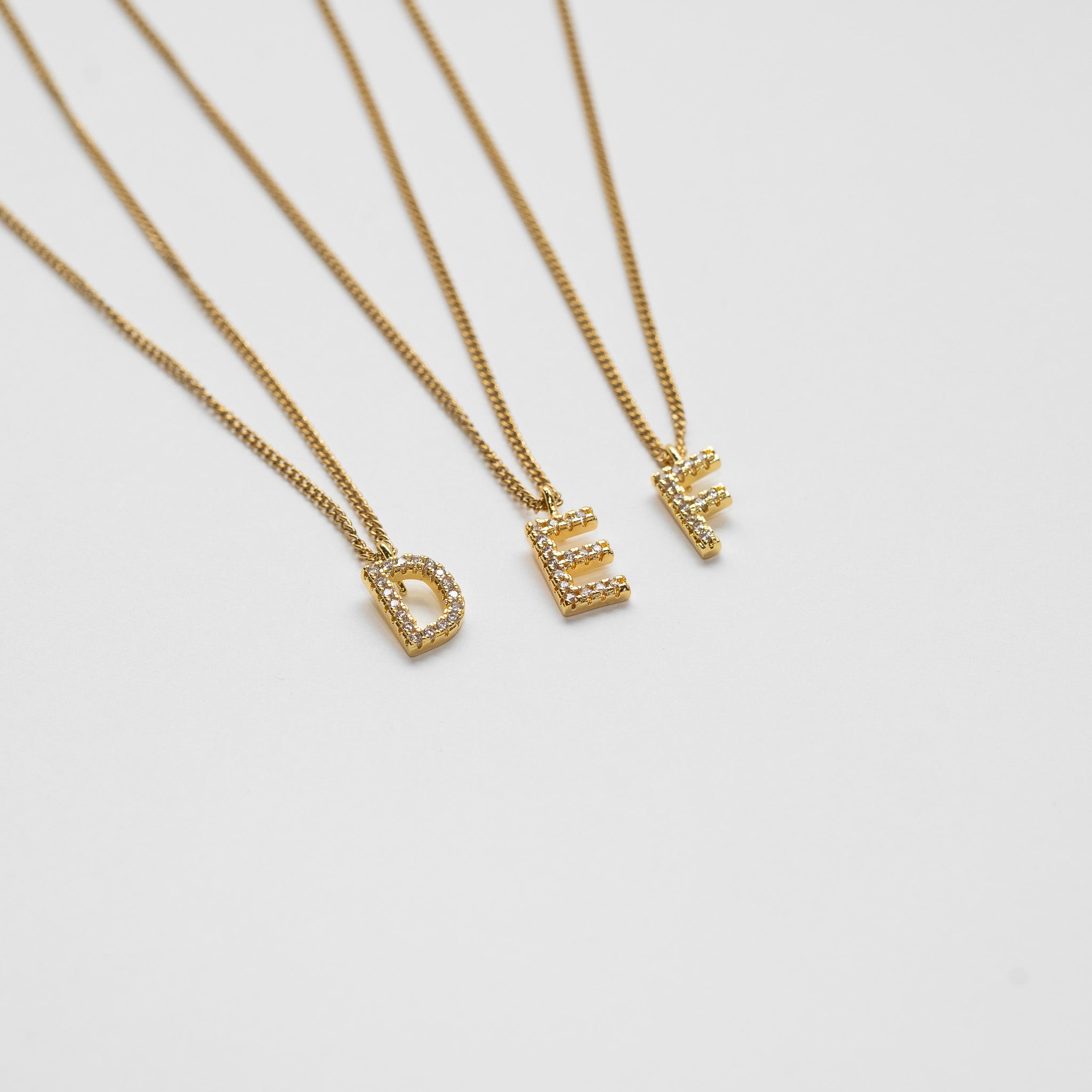 LETTER KETTING MET ZIRCONIA - VERGULD