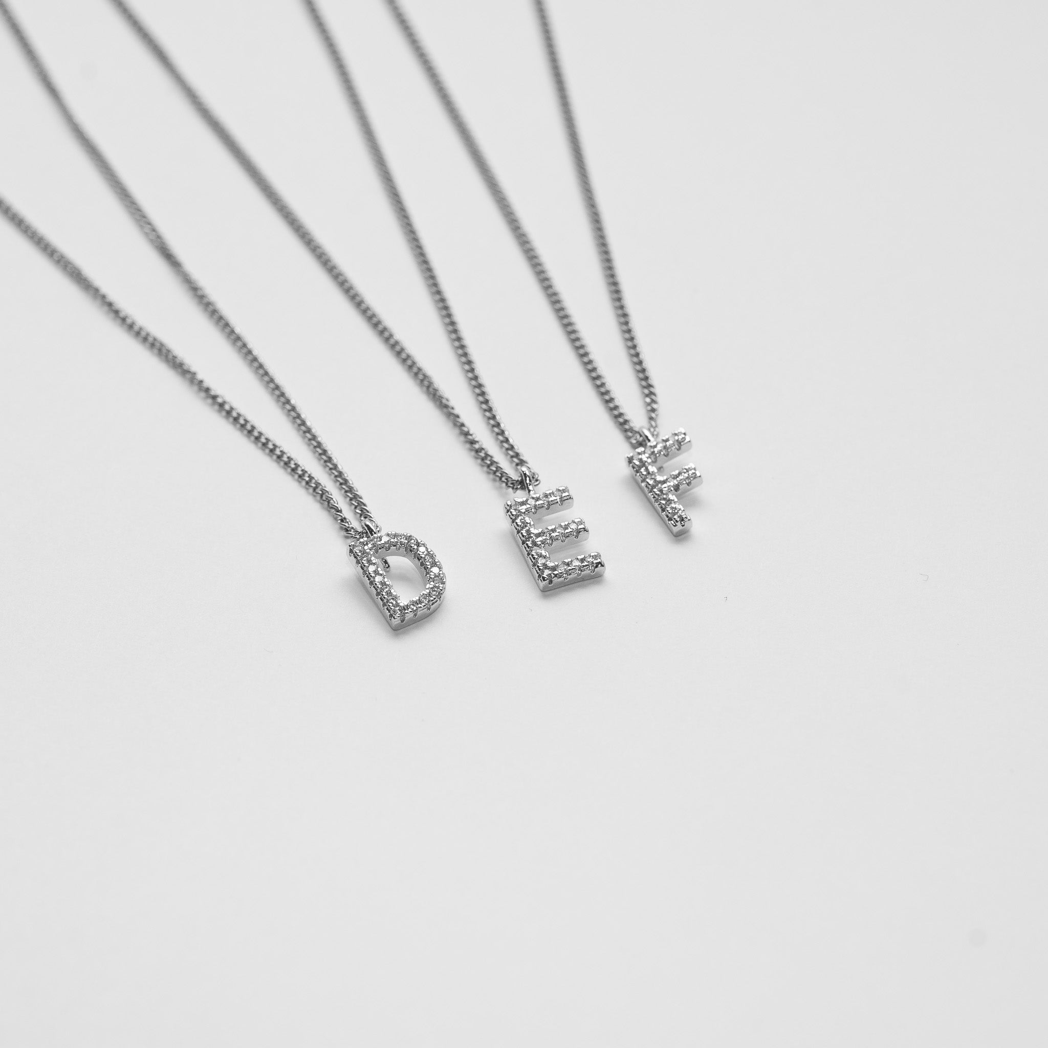 LETTER KETTING MET ZIRCONIA