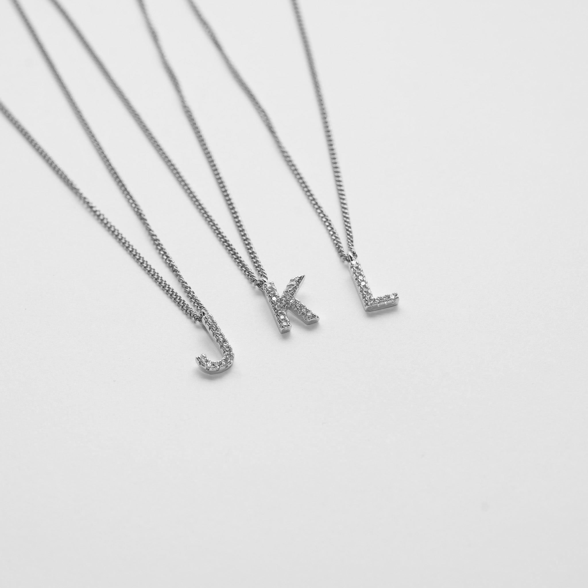 LETTER KETTING MET ZIRCONIA