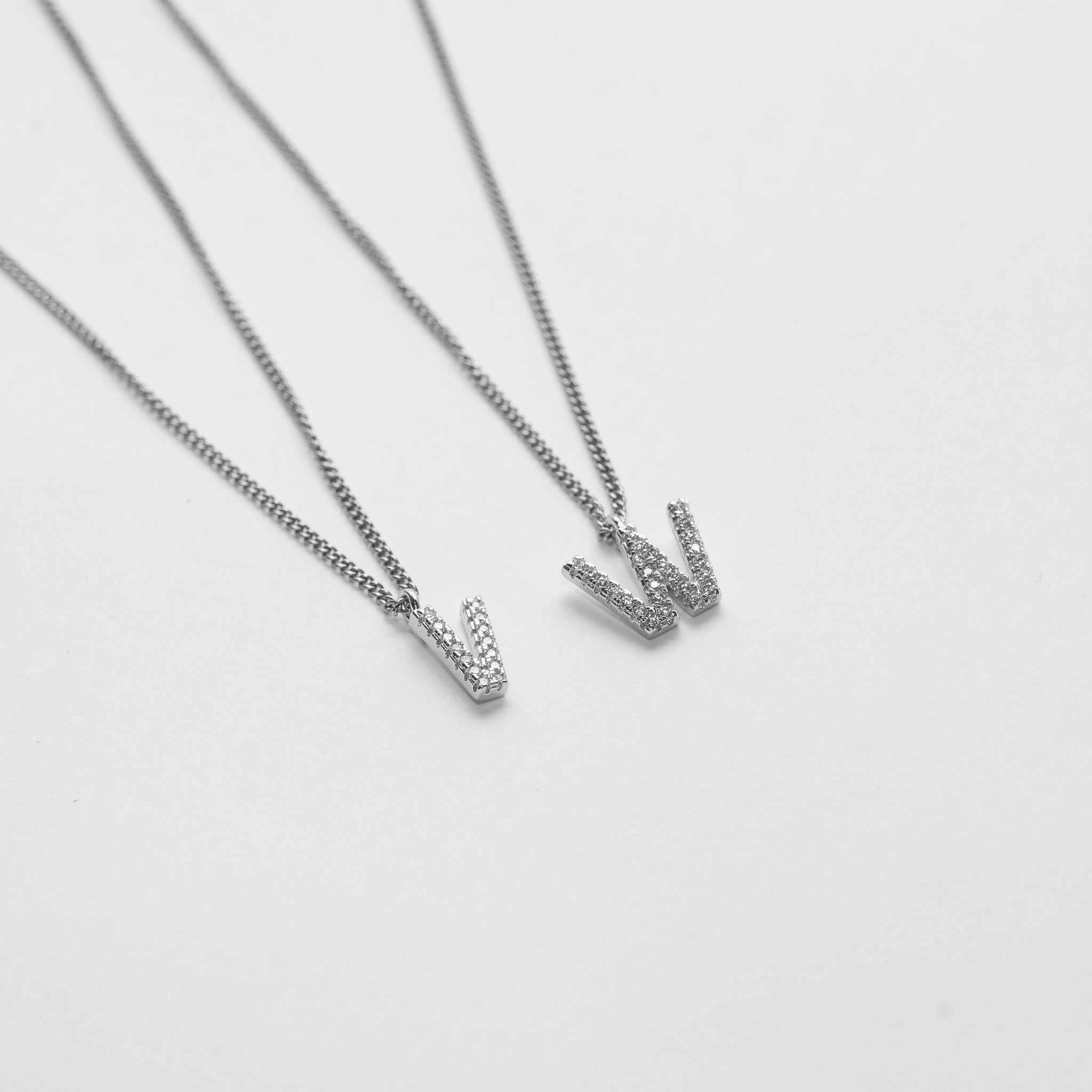 LETTER KETTING MET ZIRCONIA