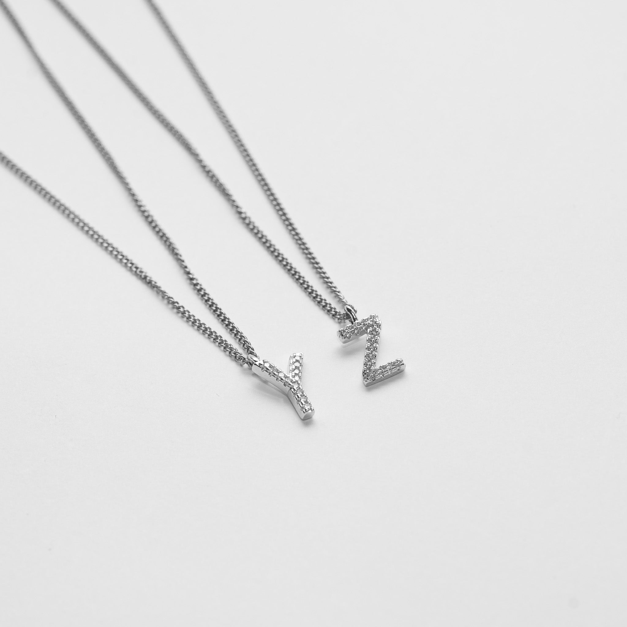 LETTER KETTING MET ZIRCONIA