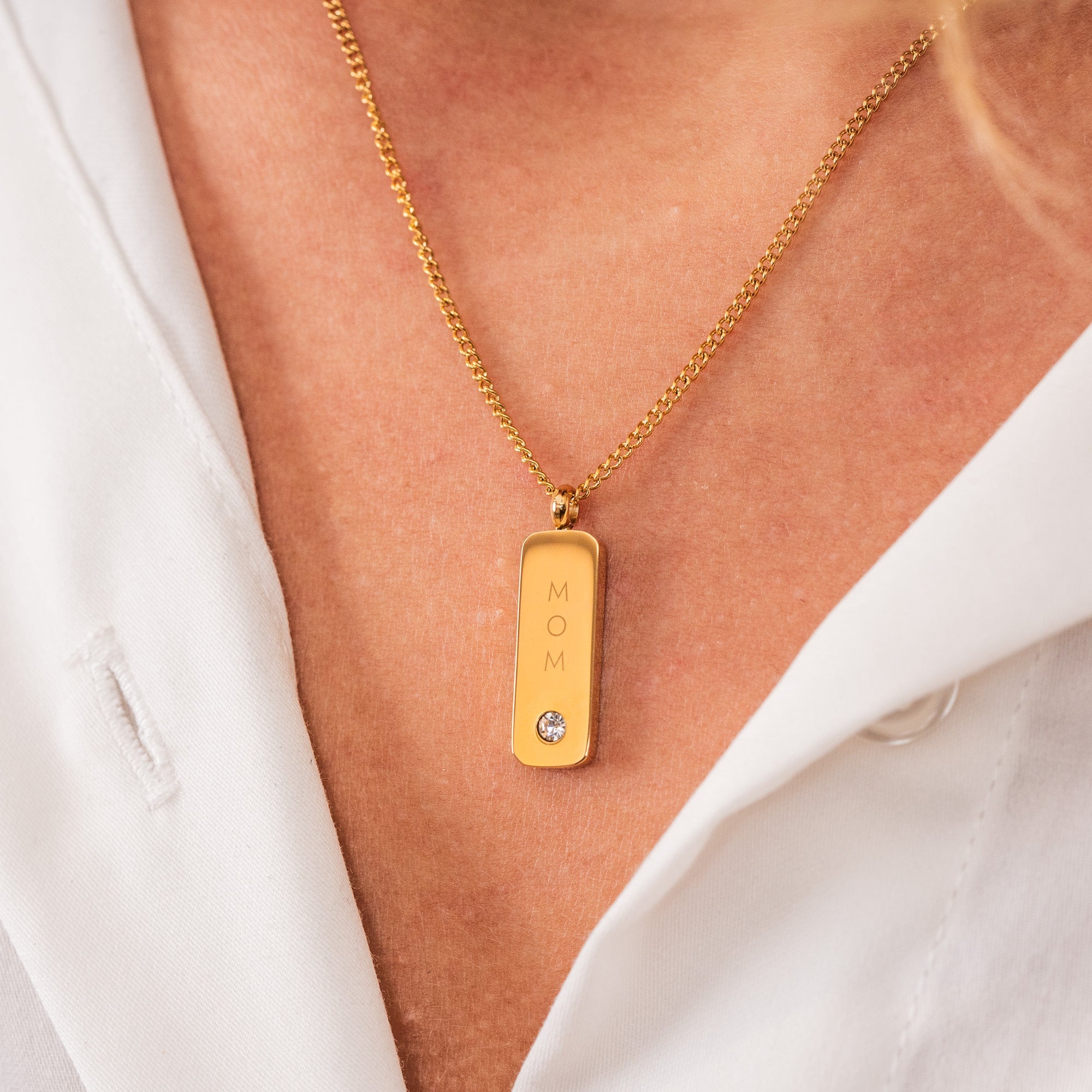 ZIRCON KETTING 03 - VERGULD