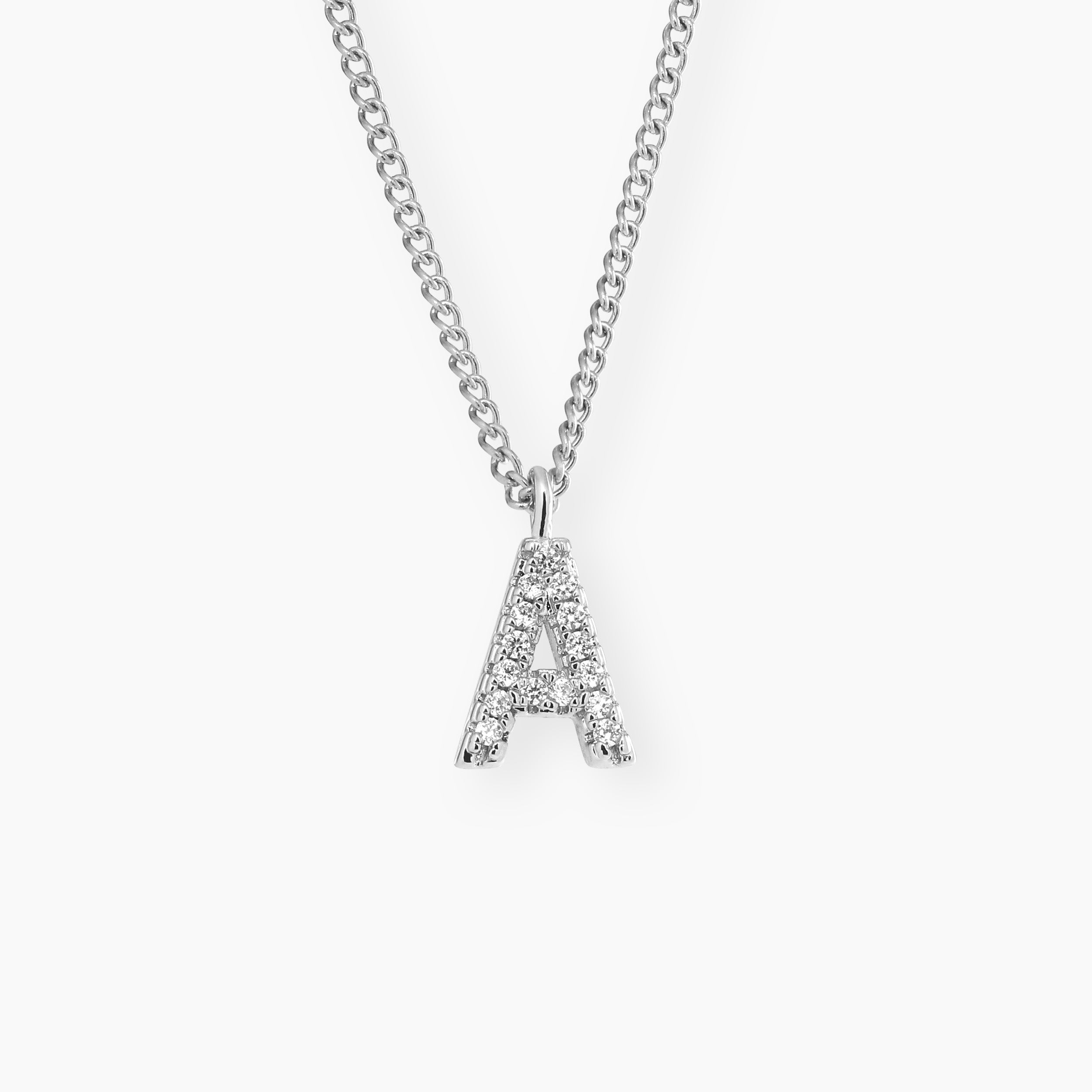 LETTER KETTING MET ZIRCONIA