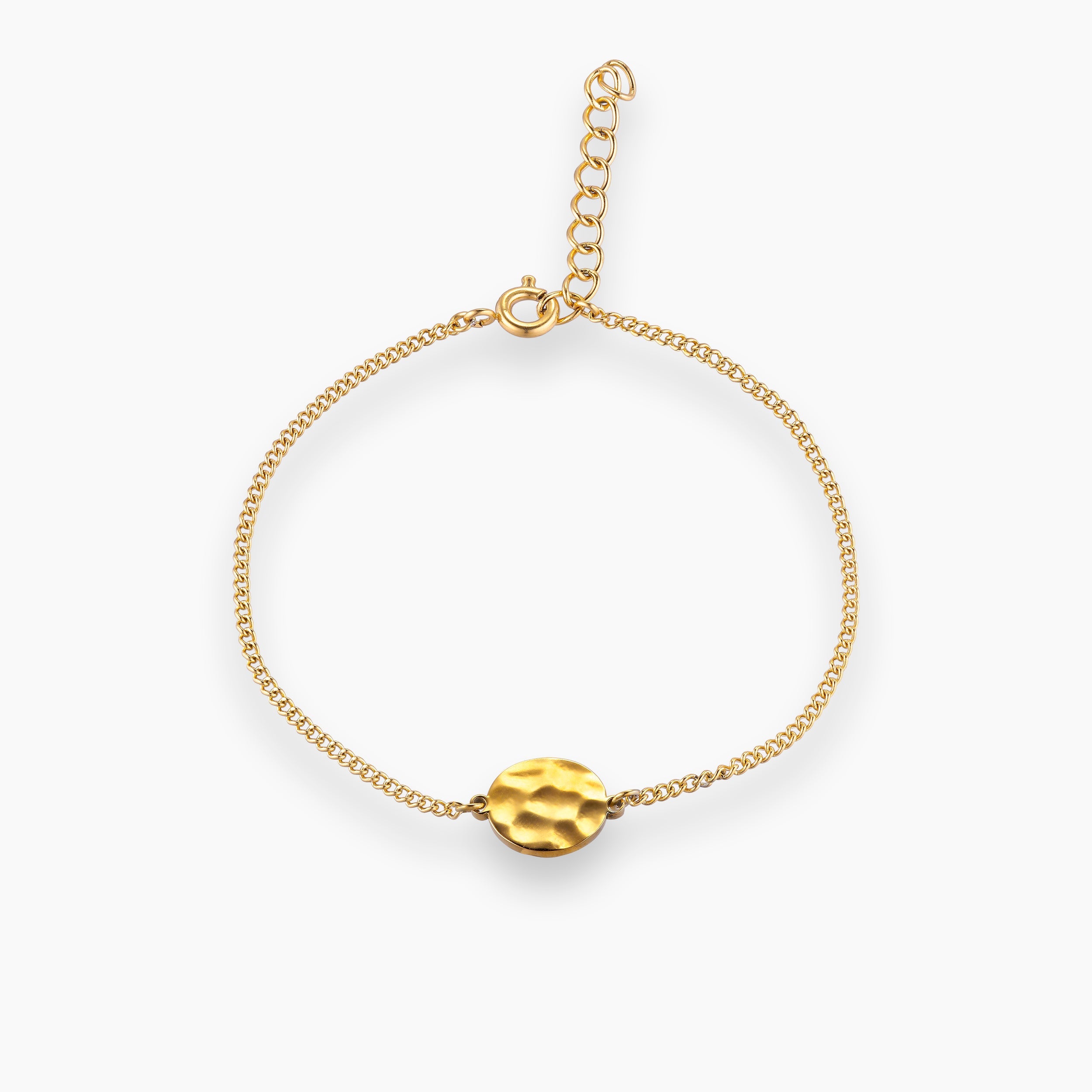 COIN GEHAMERD ARMBAND - VERGULD