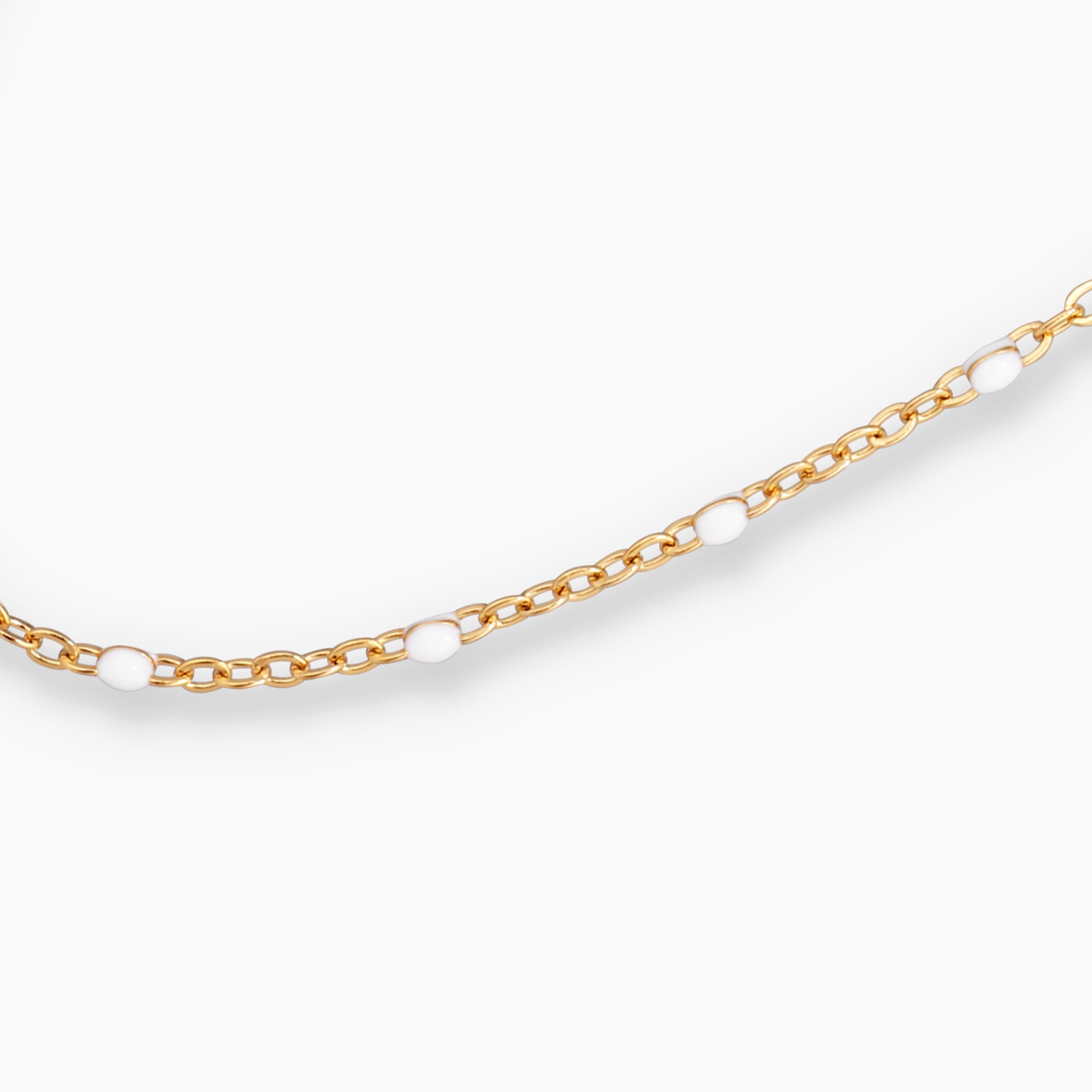 COLORE KETTING MET WITTE EMAILLE