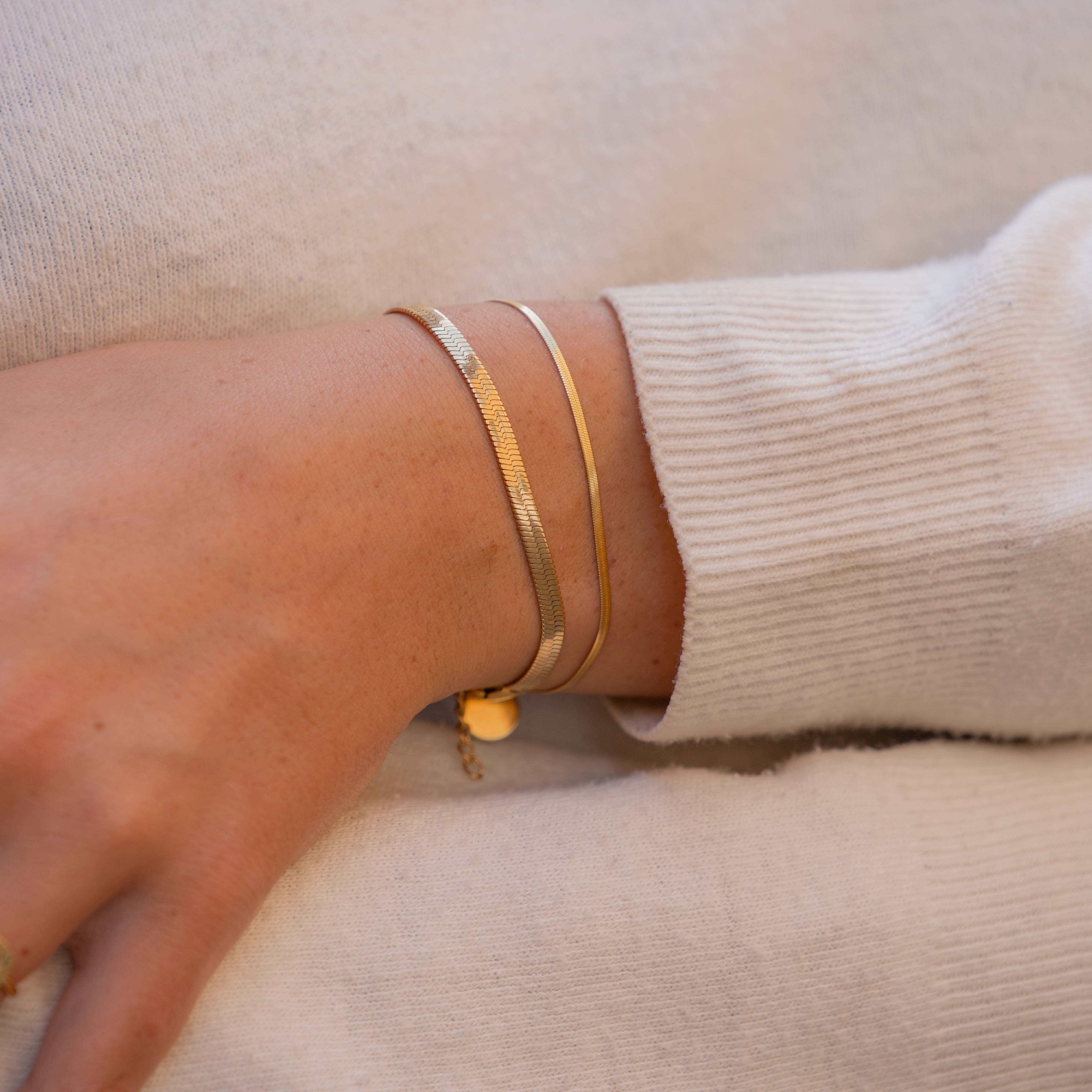 SNAKE ARMBAND 4MM - VERGULD