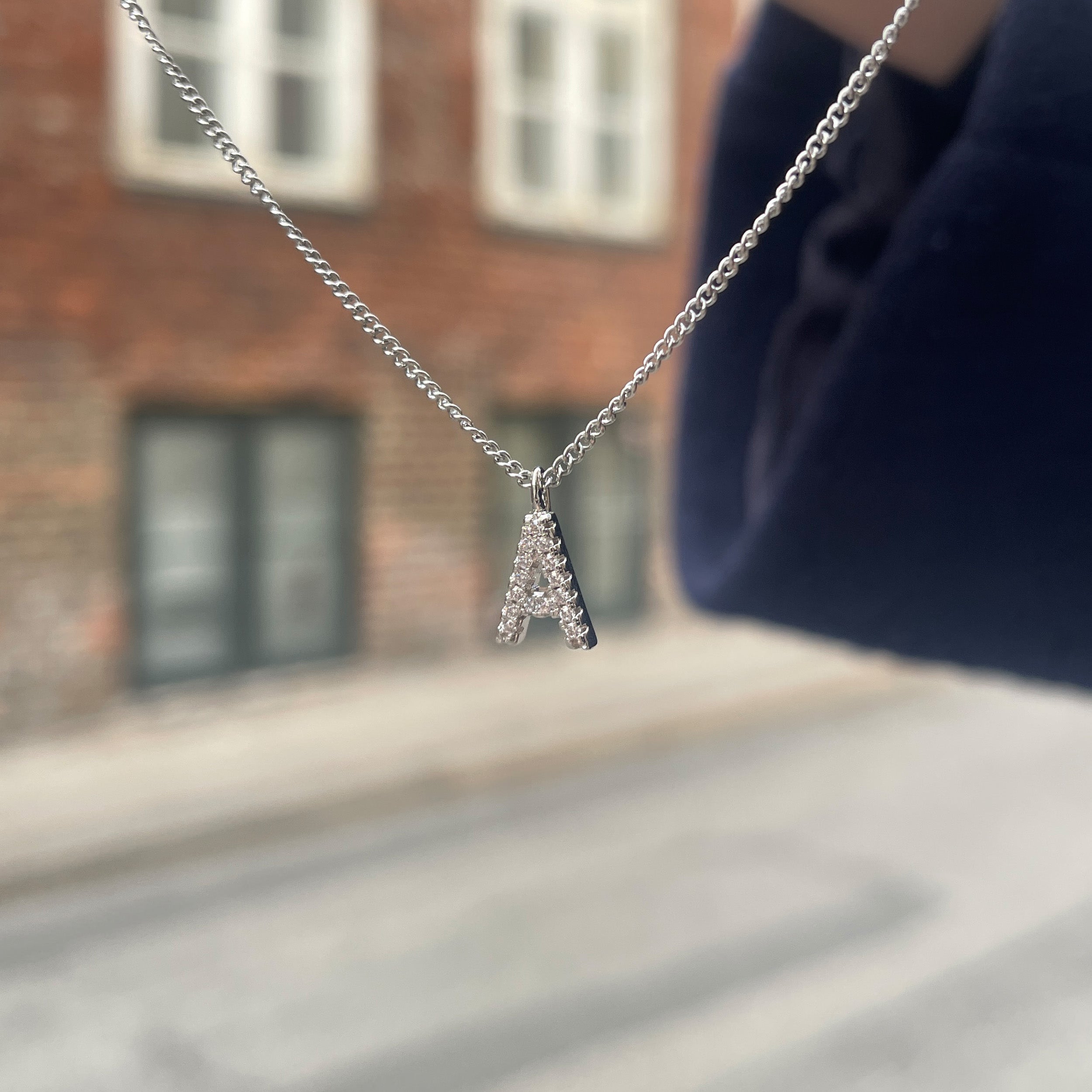 LETTER KETTING MET ZIRCONIA