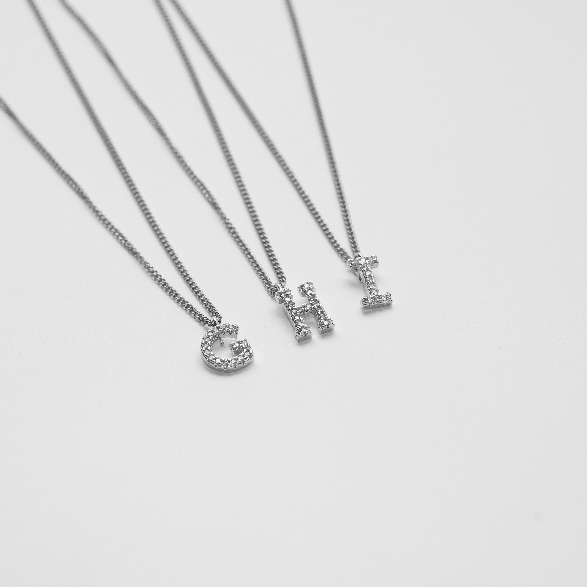 LETTER KETTING MET ZIRCONIA