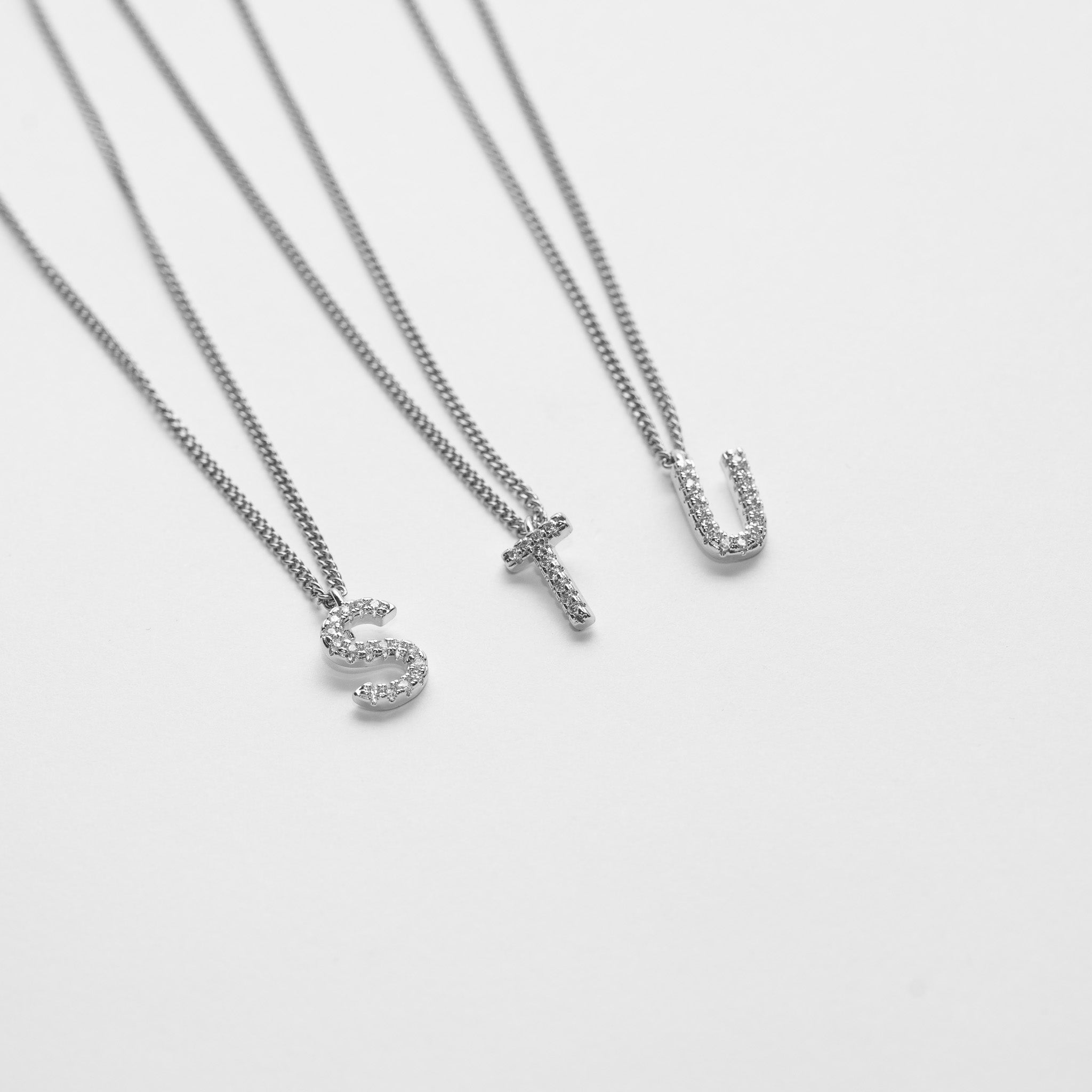 LETTER KETTING MET ZIRCONIA